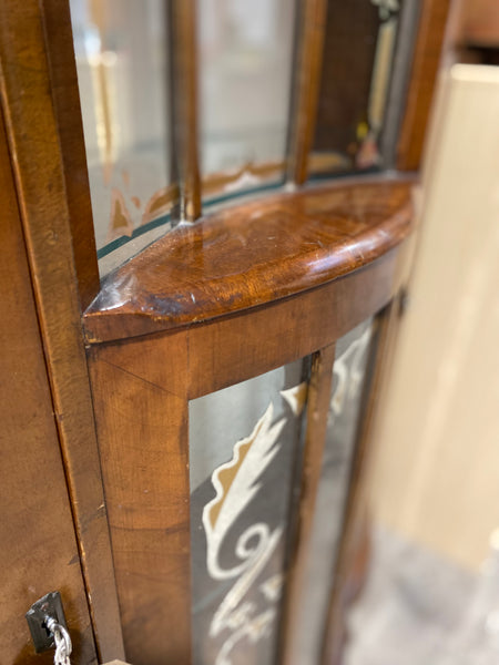 Vintage Bow Fronted Display Cabinet