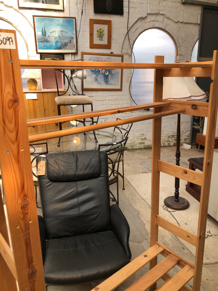 Pine Shelving Unit with Hanging Rail