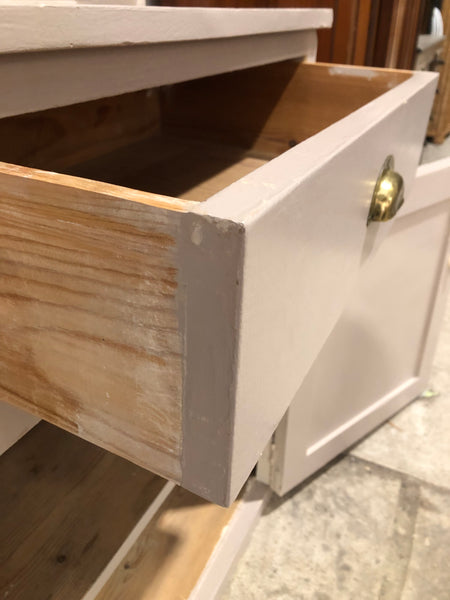 Pink Painted Rustic Pine Farmhouse Dresser