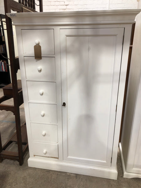 White 6 Drawer Compact Wardrobe