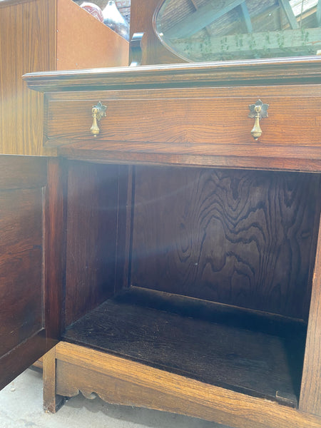 Edwardian Mirror-back oak sideboard