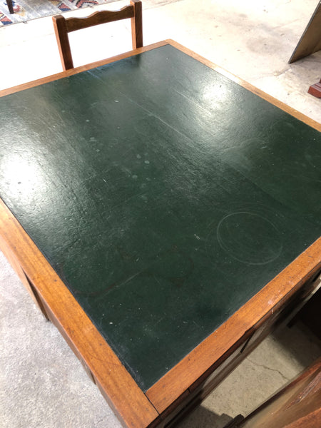 Large Antique Leather Topped Oak Desk