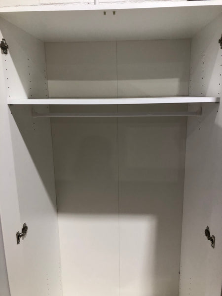 White Wardrobe with Frosted Doors - REF