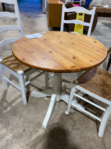 REF - Small Pine Dining Table & 4 Chairs