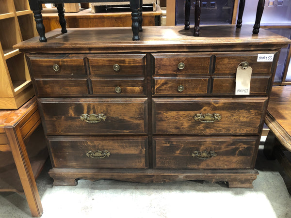 GHC - Dark Stained Pine & Veneer Chest of Drawers