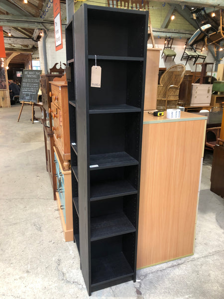 Tall Slim Black Bookcase