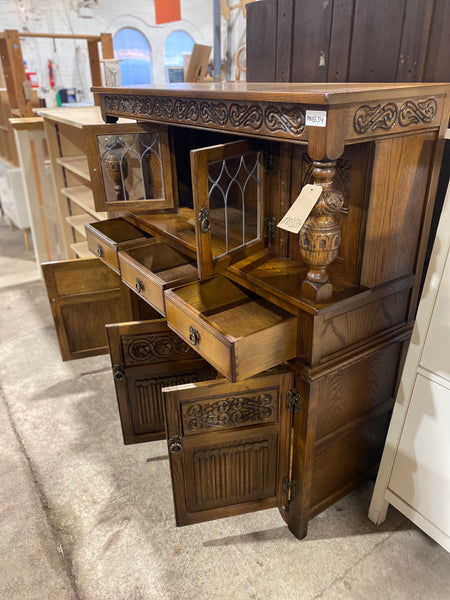 Carved Oak Court Cupboard