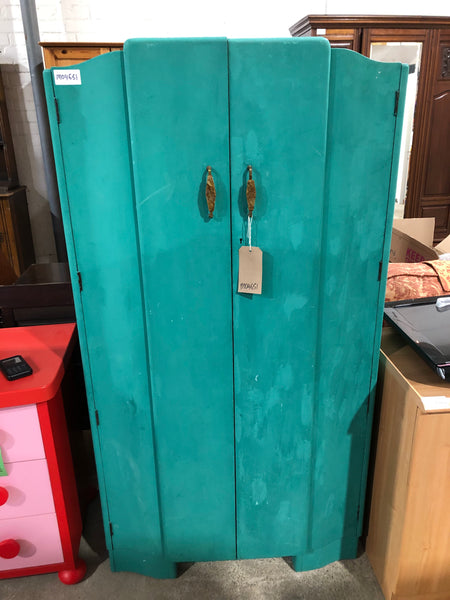 Turquoise Painted Vintage Gentlemen’s Wardrobe