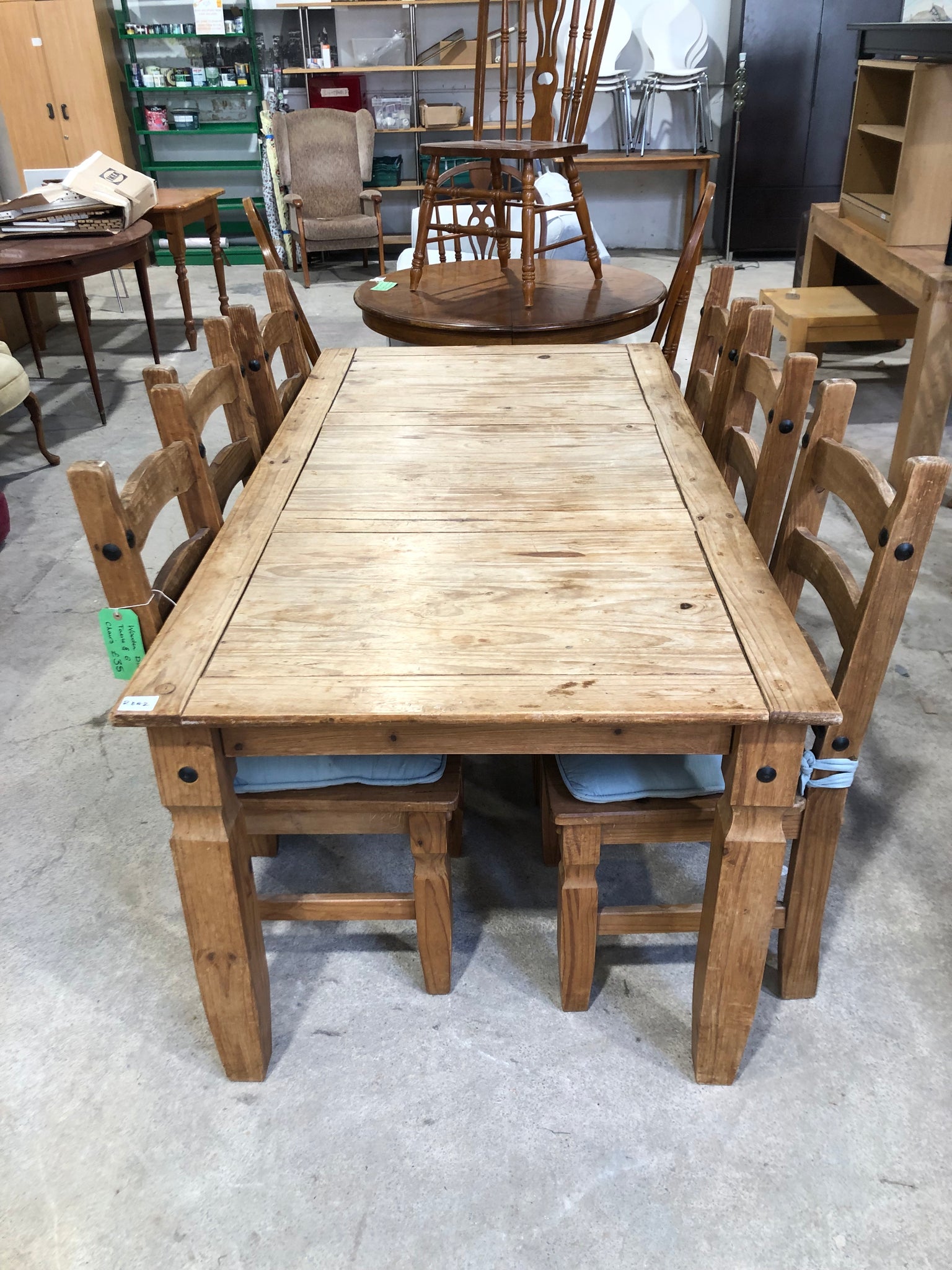 Wooden Dining Table & 6 Chairs - REF