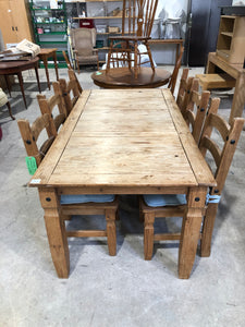Wooden Dining Table & 6 Chairs - REF