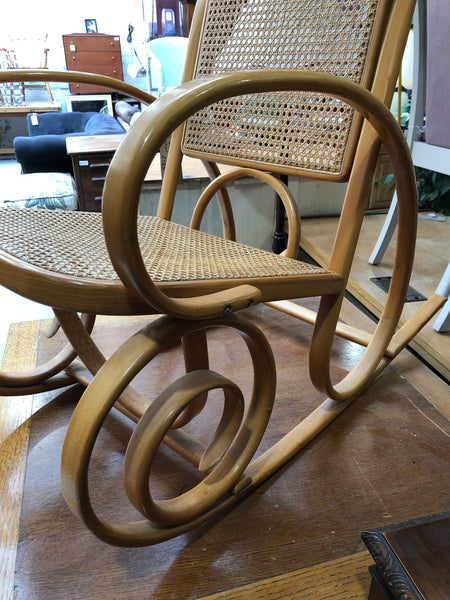 Vintage Cane & Bentwood Rocking Chair
