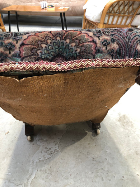 Antique Velvet Bedroom Chair