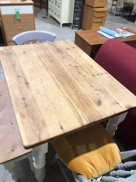 Pine Farmhouse Kitchen Table, Bench & 3 Chair Set