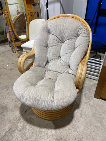 Cane Swivel Rocker Chair