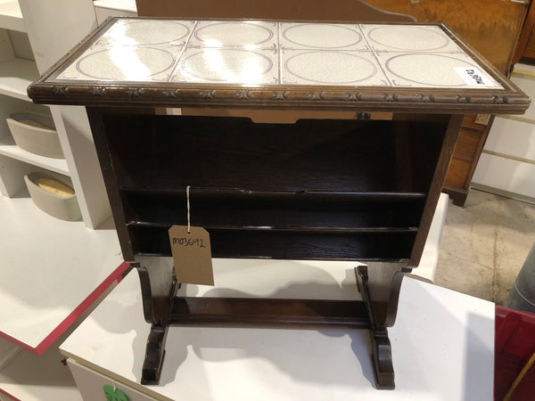 Antique Tiled Top Magazine Rack