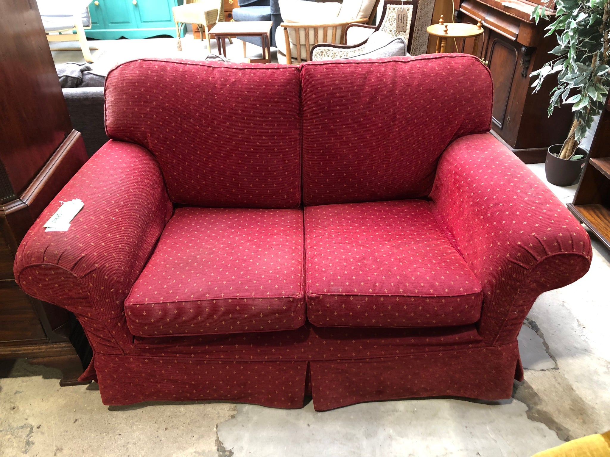 REF - Red Two Seater Sofa