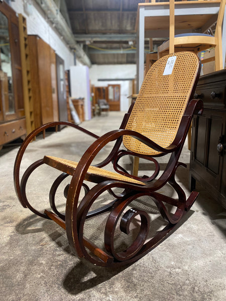 Early 20th Century Bentwood and Cane Rocking Chair