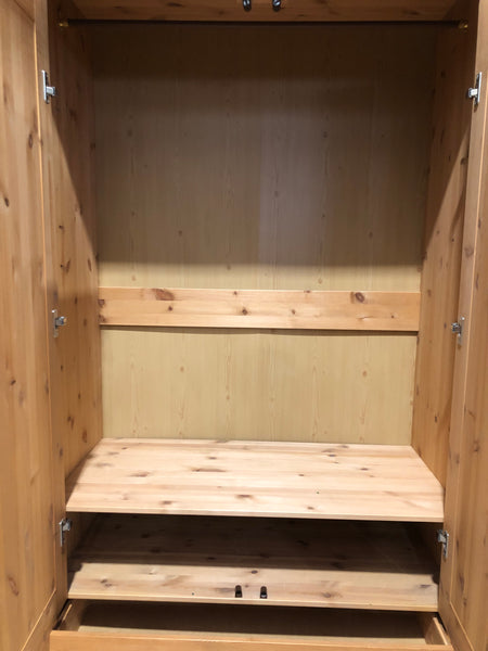 Pine Double Wardrobe with Drawer