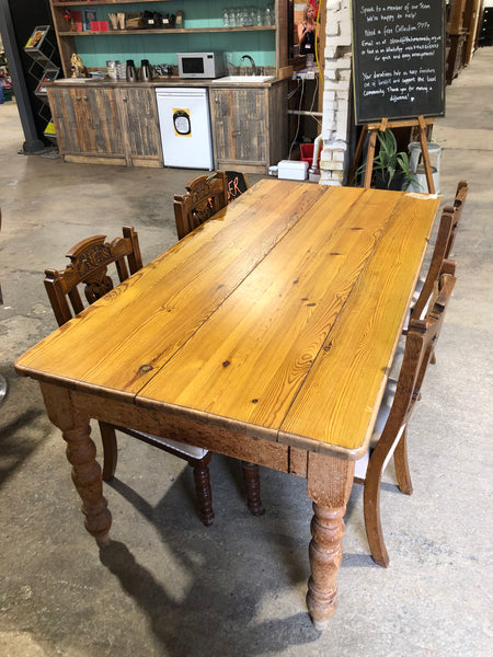 Large Pine Farmhouse Kitchen Table