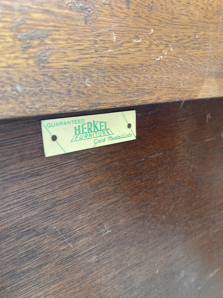 Vintage Queen Anne Style Walnut Drinks Cabinet