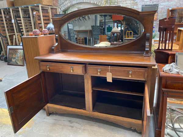 Edwardian Mirror-back oak sideboard