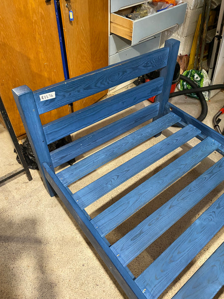 REF - Blue Painted Wooden Single Bedframe