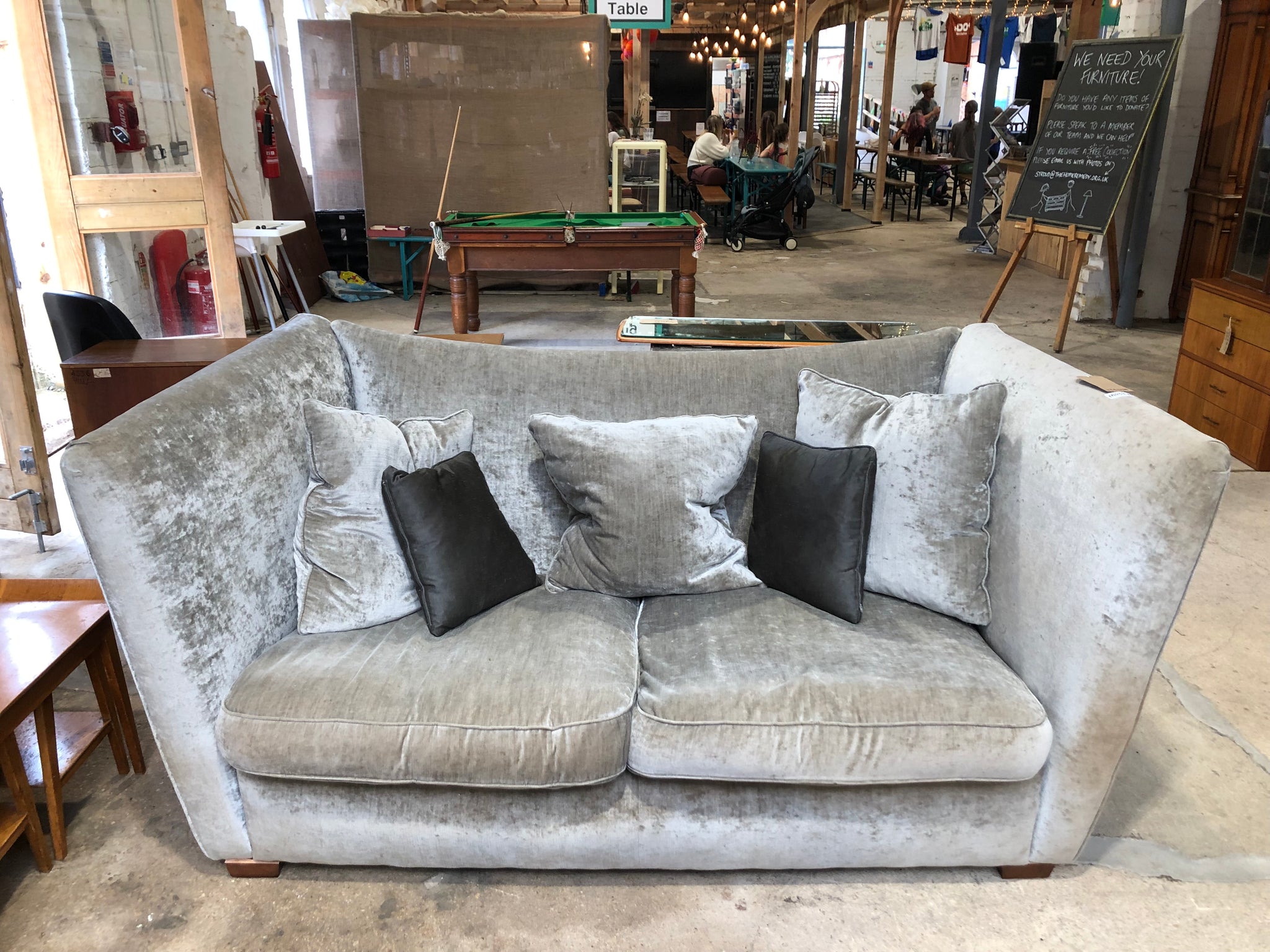 High Back Grey Sofa