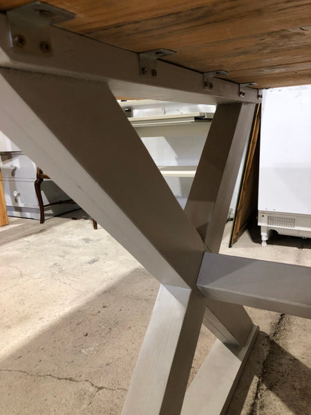 Large Solid Pine X Frame Dining Table