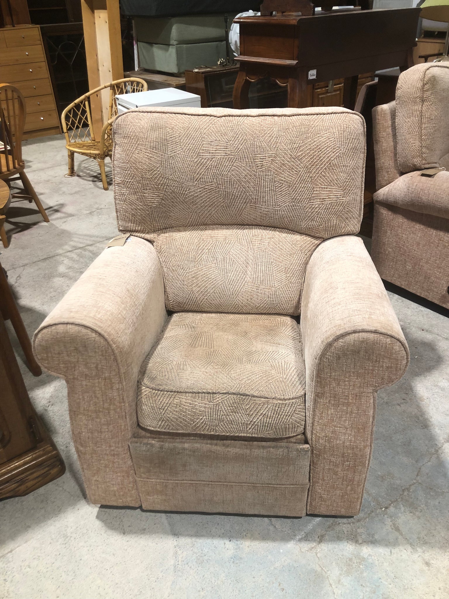 Pink/Beige Armchair Recliner