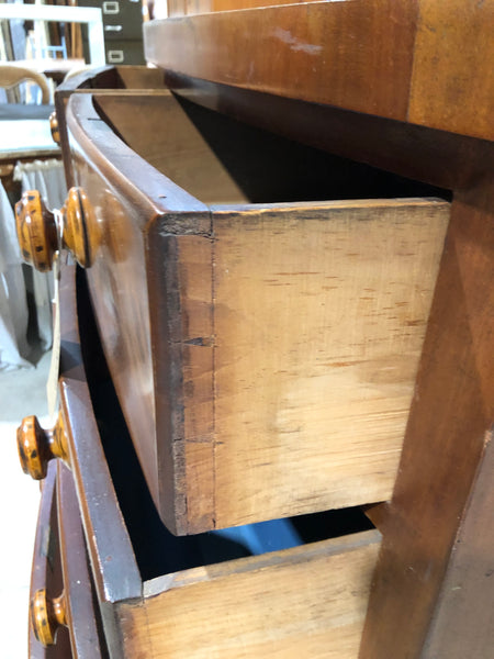 Walnut & Flamed Mahogany Tallboy