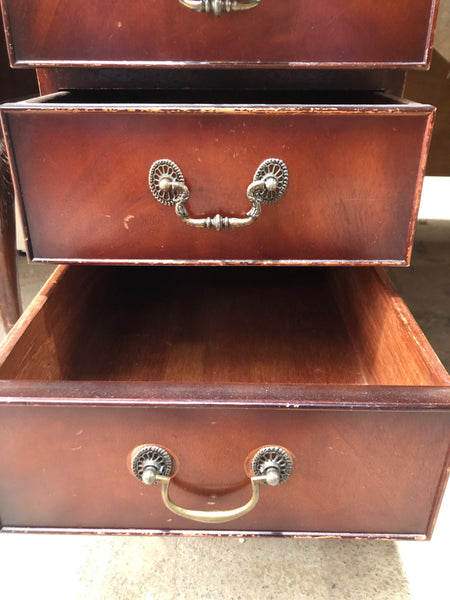 Leather Topped Mahogany Pedestal Desk