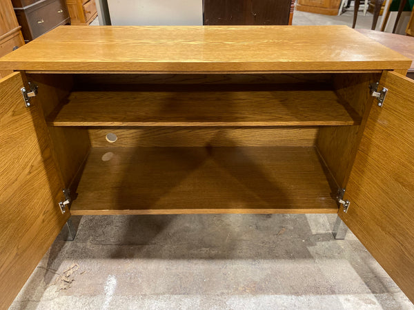 Contemporary Oak Veneer Compact Sideboard