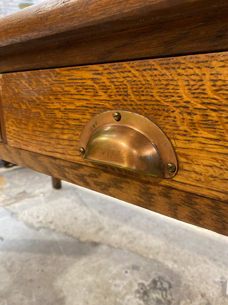 1930’s 3 Drawer Oak Desk Government Issue
