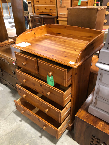 Pine Baby Changing Unit & Chest of Drawers - REF