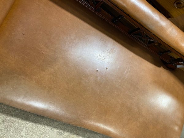 Mahogany & Leather Effect Antique Chaise Longue