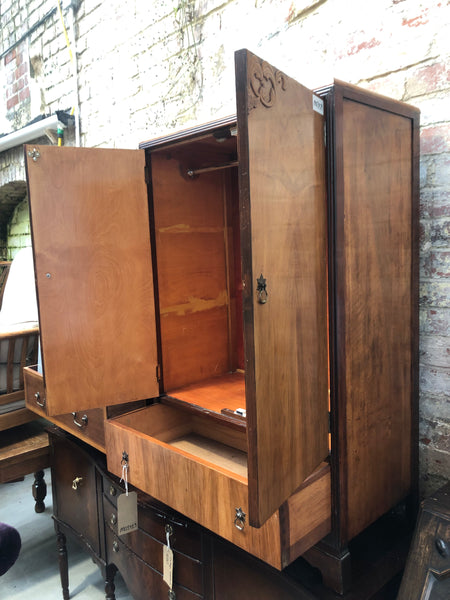 Vintage Compact Half Length Wardrobe with Drawer