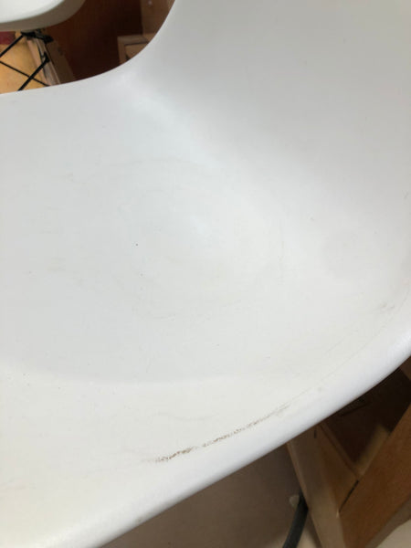 Pair of Contemporary White Plastic & Beech Bar Stools