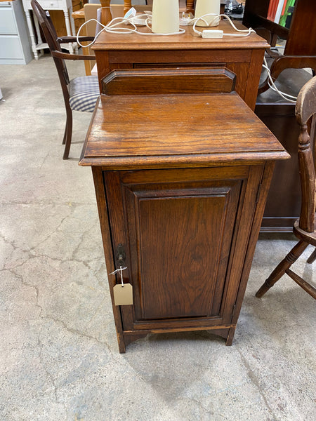 Oak Pot Stand Bedside Cabinet