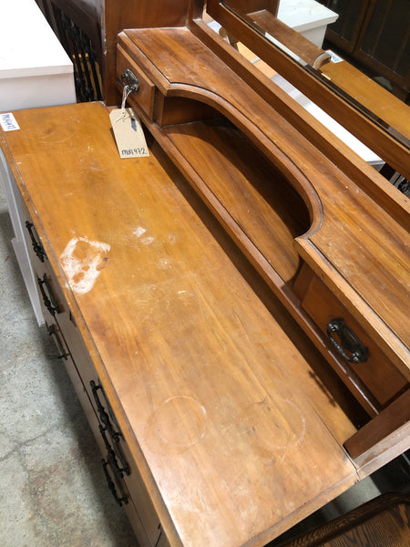 Vintage Four Drawer Vanity Dresser with Mirror