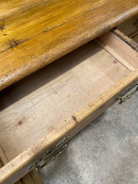 Rustic Pine Pedestal Desk