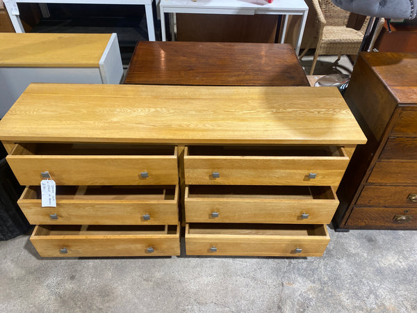 Double Oak Chest of Drawers
