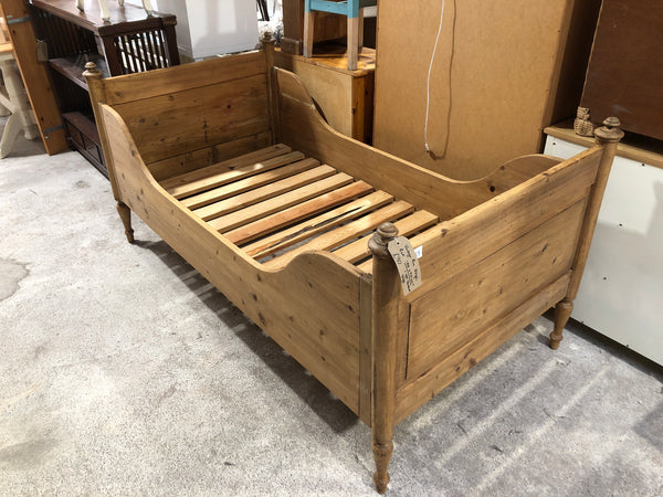 Vintage Pine Sleigh Bed