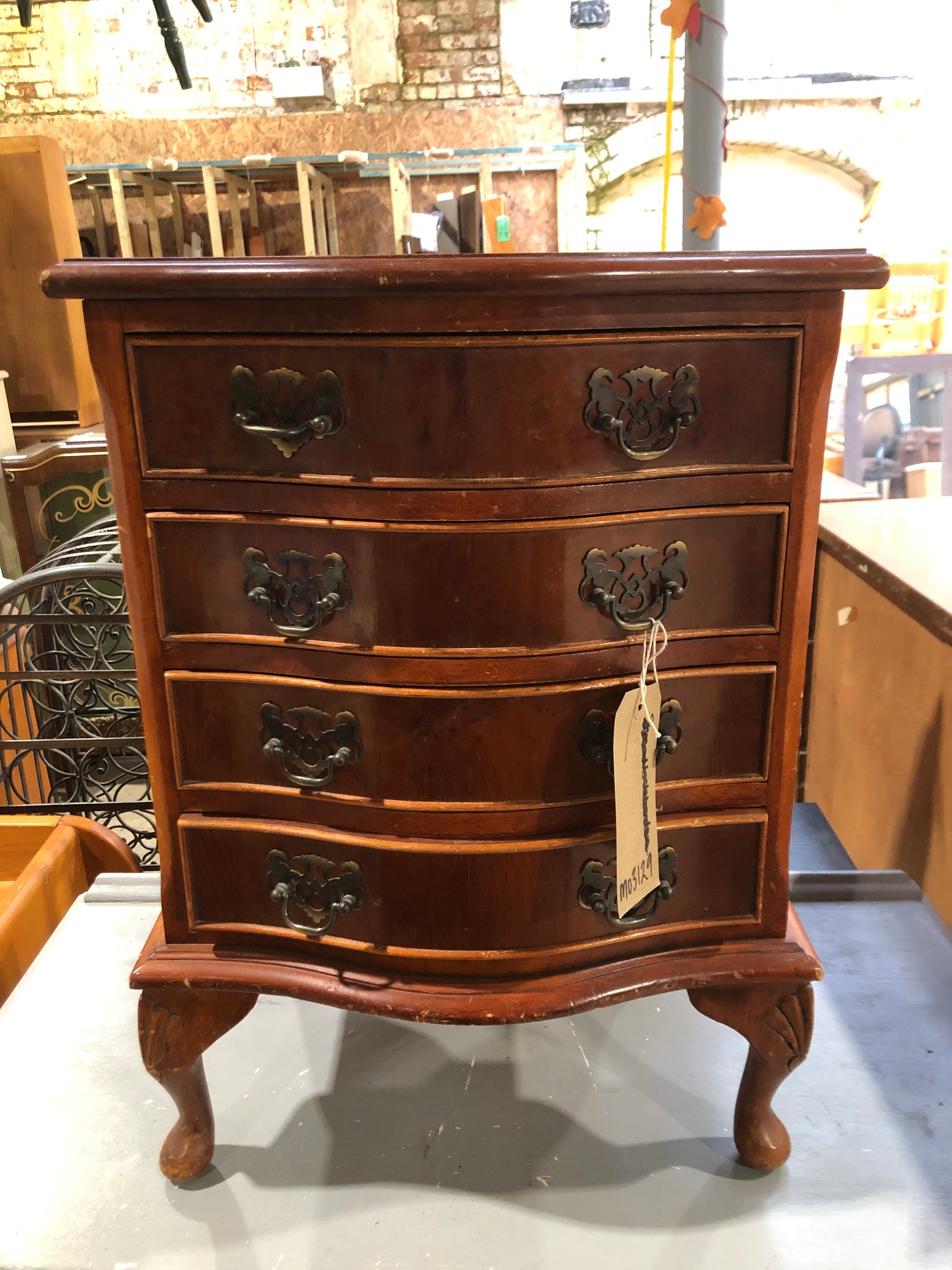 Antique Mahogany Serpentine Small chest of drawers