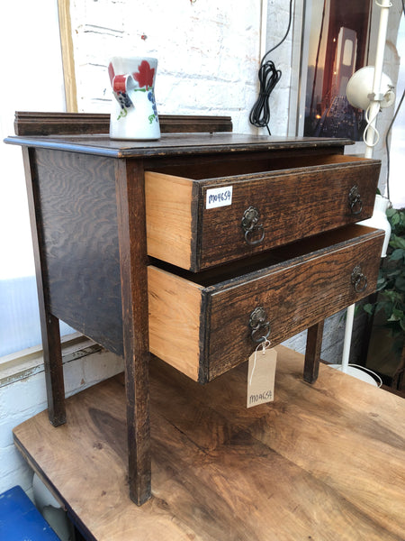 Vintage Oak 2 Drawer Chest of Drawers