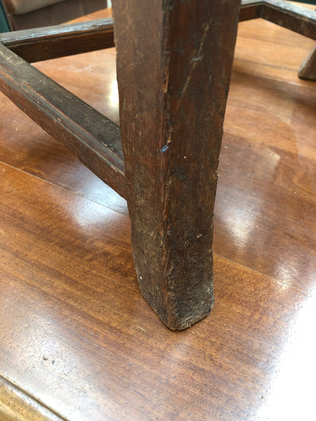 Set of 8 Green Leather Antique High Back Dining Chairs