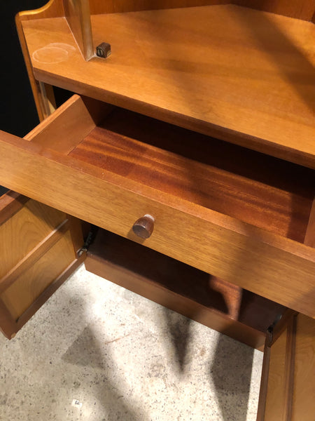 Mid Century Teak Corner Display Cabinet