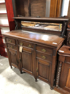 GHC - Dark Wood Antique Sideboard with Mirror