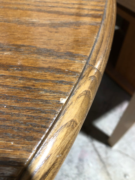 Round Pedestal Oak Veneer Dining Table