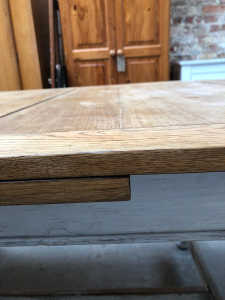 Oak Draw Leaf Dining Table with Barley Twist Legs