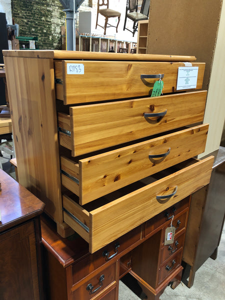 REF - Pine Chest of 4 Drawers